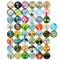 Glass Dome Cabochon, Tree of Life Mosaic Tiles for Jewelry Making (1 in, 50 Pack)